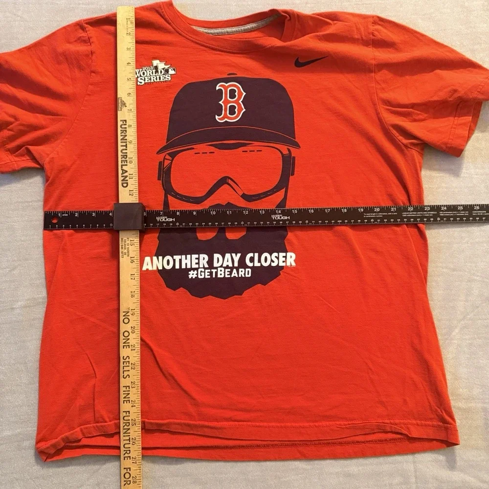 Nike Boston Red Sox 2013 World Series Get Beard T Shirt Red Mens XL MLB